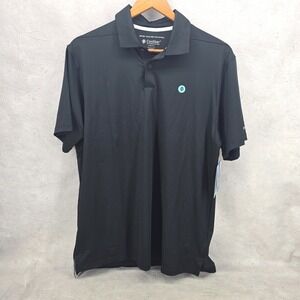 Coolibar Mens Victory Lap Short Sleeve Polo Shirt Size M Black UPF 50+‎